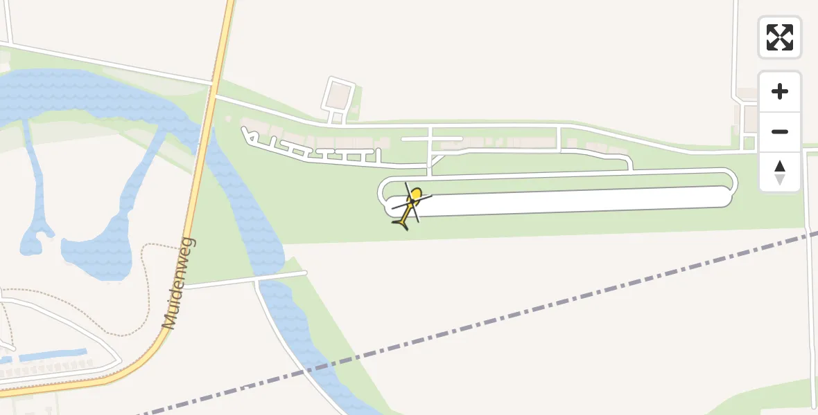 Routekaart van de vlucht: Politieheli naar Vliegveld Midden-Zeeland