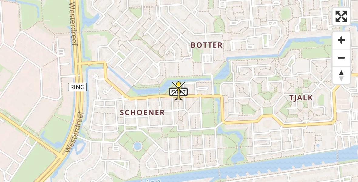 Routekaart van de vlucht: Lifeliner 1 naar Lelystad, Schoener 30