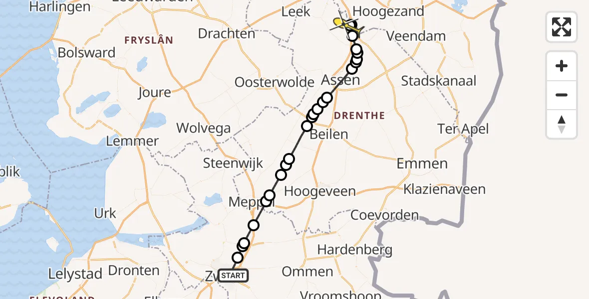 Routekaart van de vlucht: Lifeliner 4 naar Groningen Airport Eelde, Ceintuurbaan