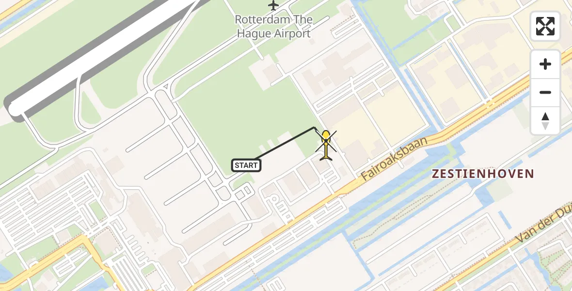Routekaart van de vlucht: Lifeliner 2 naar Rotterdam The Hague Airport, Brandenburgbaan