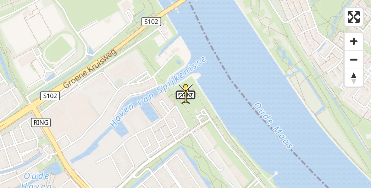 Routekaart van de vlucht: Lifeliner 2 naar Spijkenisse, Tjalk