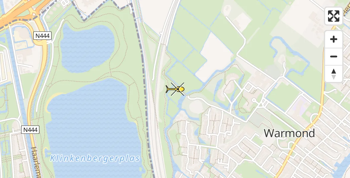 Routekaart van de vlucht: Lifeliner 2 naar Warmond