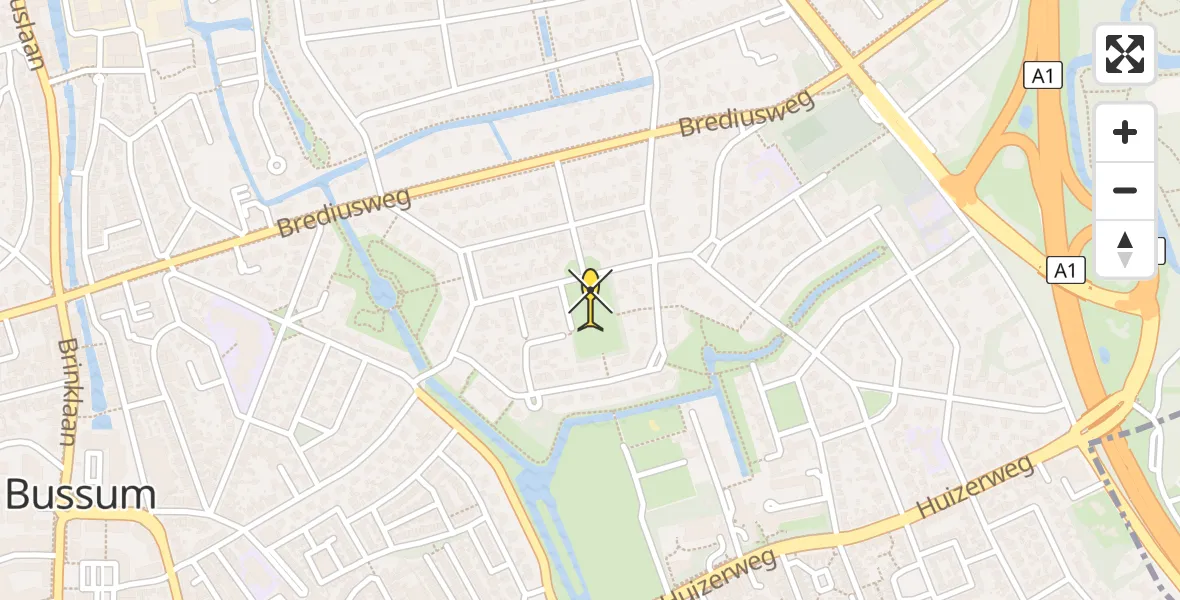 Routekaart van de vlucht: Lifeliner 1 naar Bussum