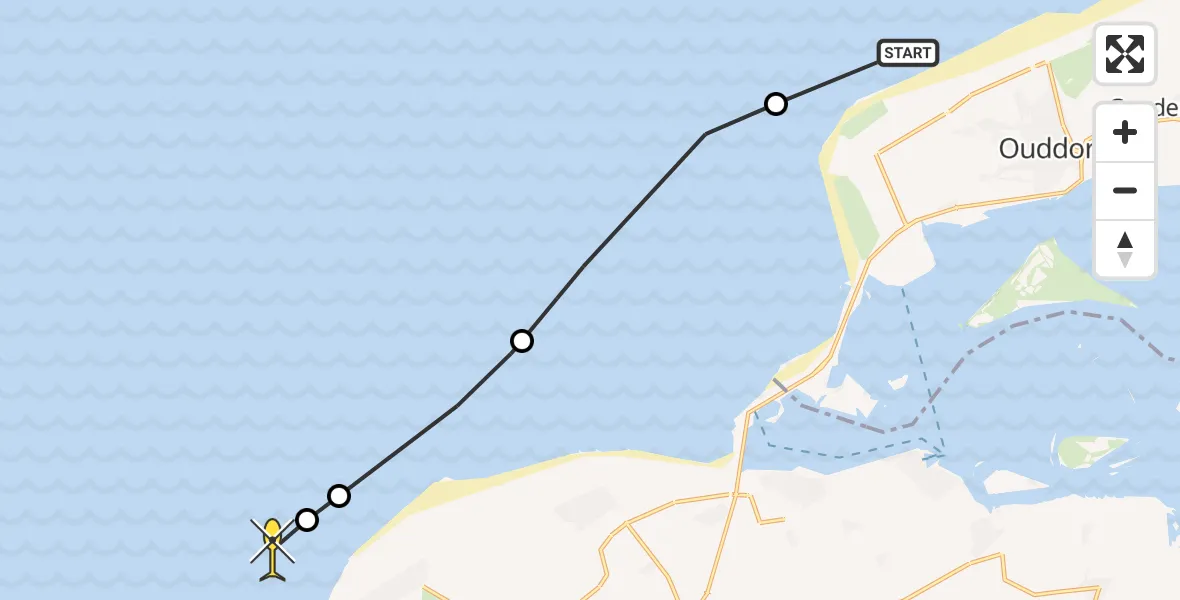 Routekaart van de vlucht: Politiehelikopter naar 