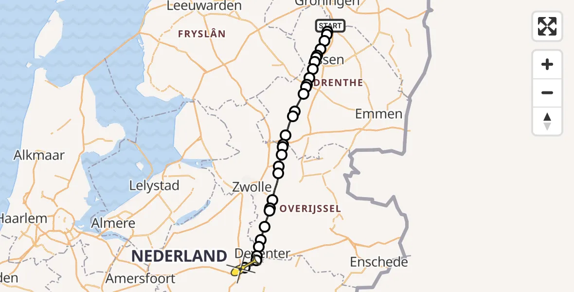 Routekaart van de vlucht: Lifeliner 4 naar Apeldoorn, Luchtenburgerweg