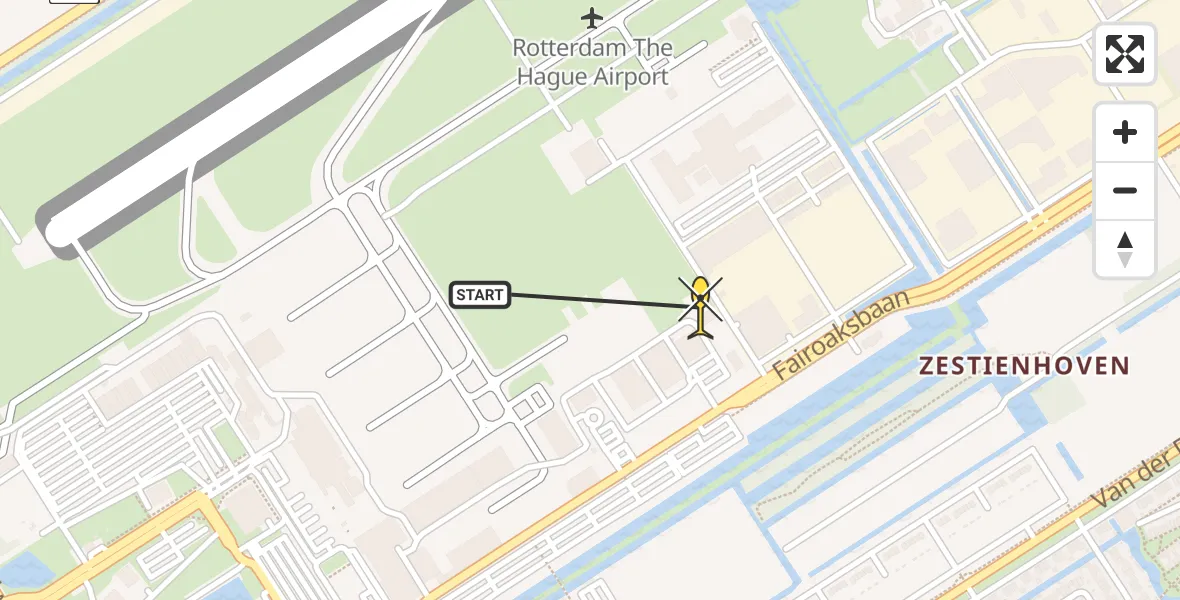 Routekaart van de vlucht: Lifeliner 2 naar Rotterdam The Hague Airport, Brandenburgbaan