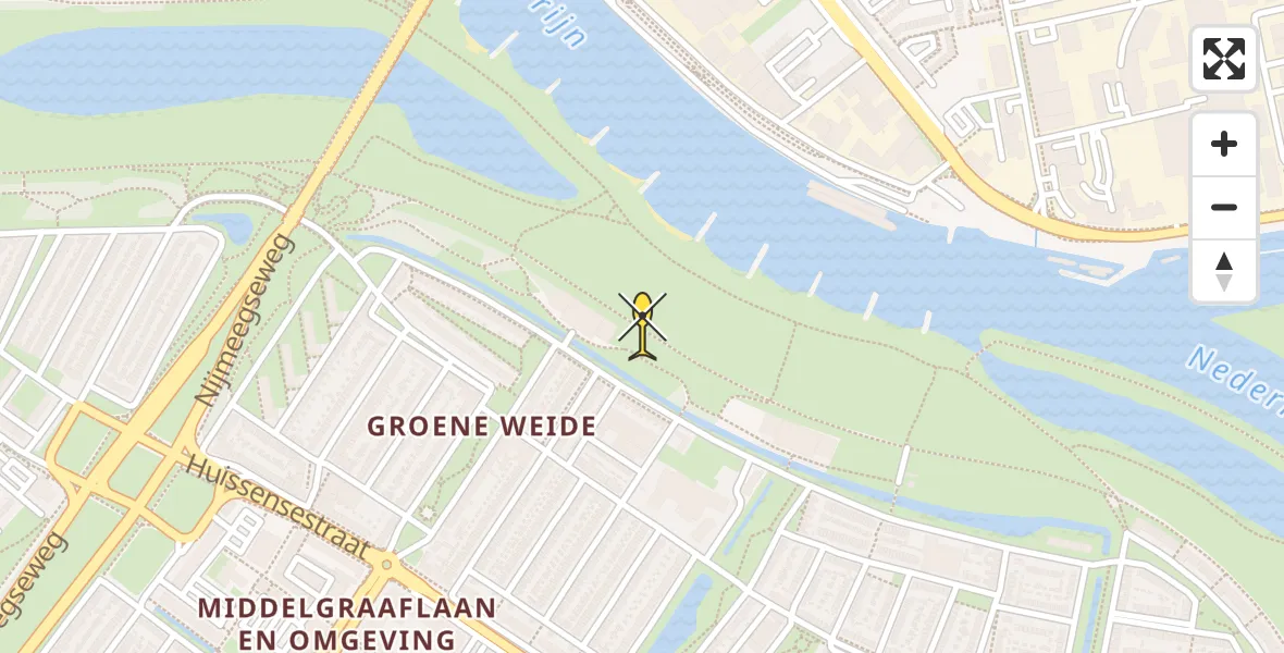 Routekaart van de vlucht: Lifeliner 3 naar Arnhem