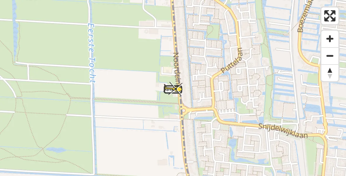 Routekaart van de vlucht: Lifeliner 2 naar Boskoop, Noordeinde