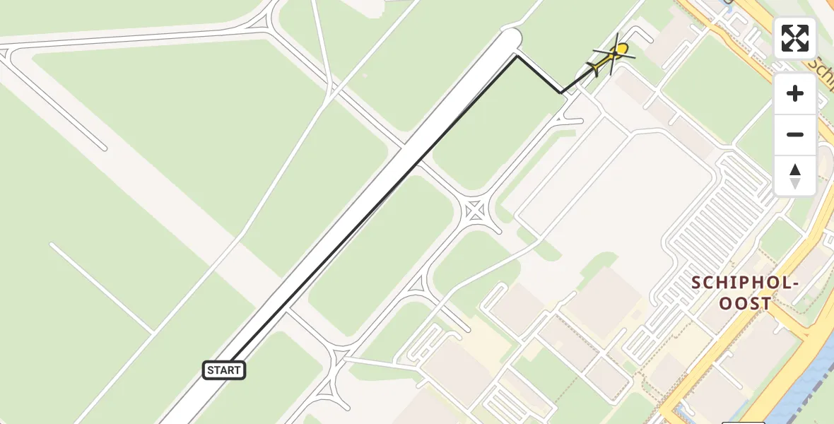Vluchtroute Politiehelikopter van Schiphol naar Schiphol