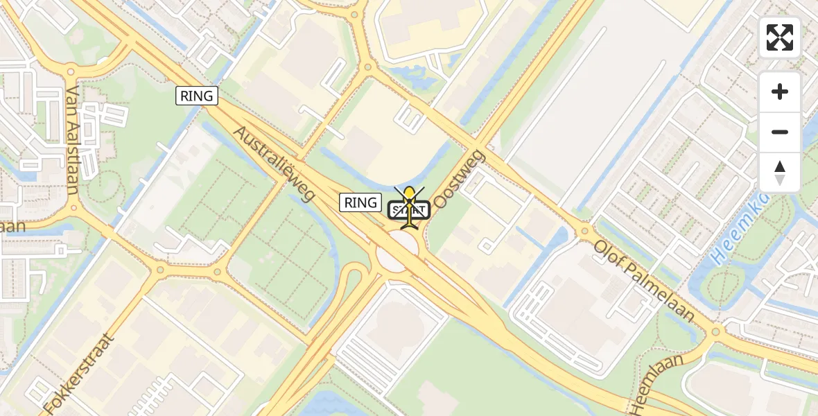 Routekaart van de vlucht: Lifeliner 2 naar Zoetermeer, Oostweg