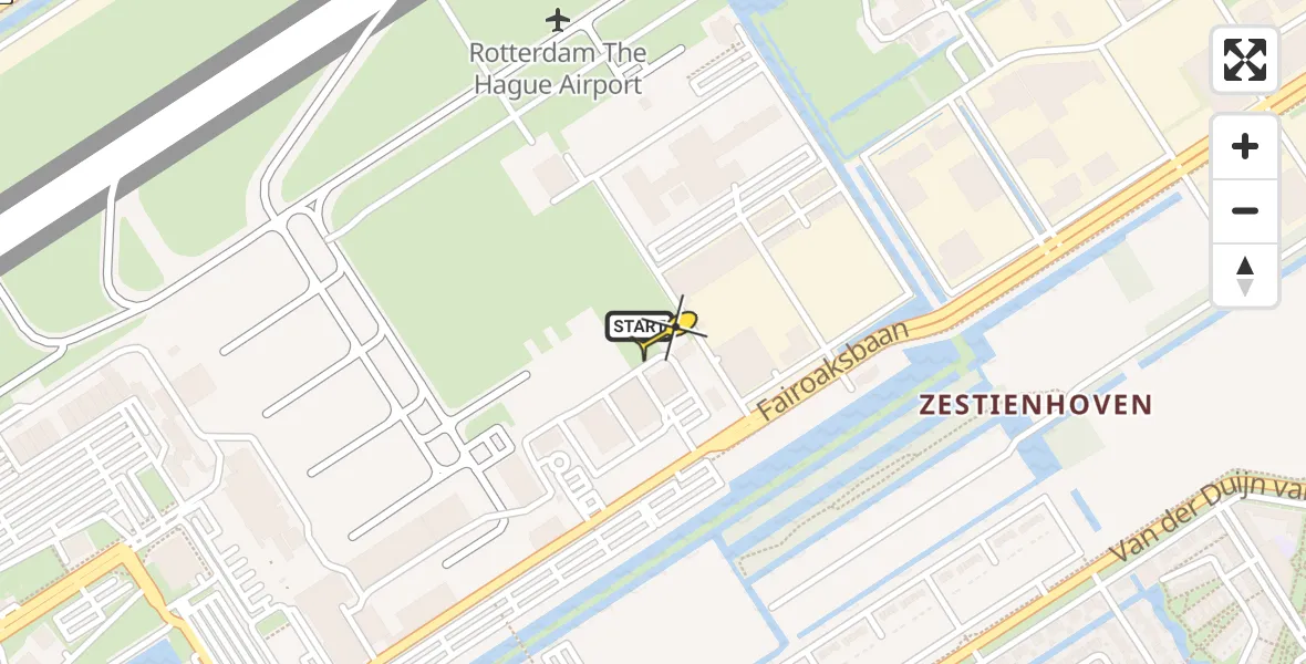 Routekaart van de vlucht: Lifeliner 2 naar Rotterdam The Hague Airport, Brandenburgbaan