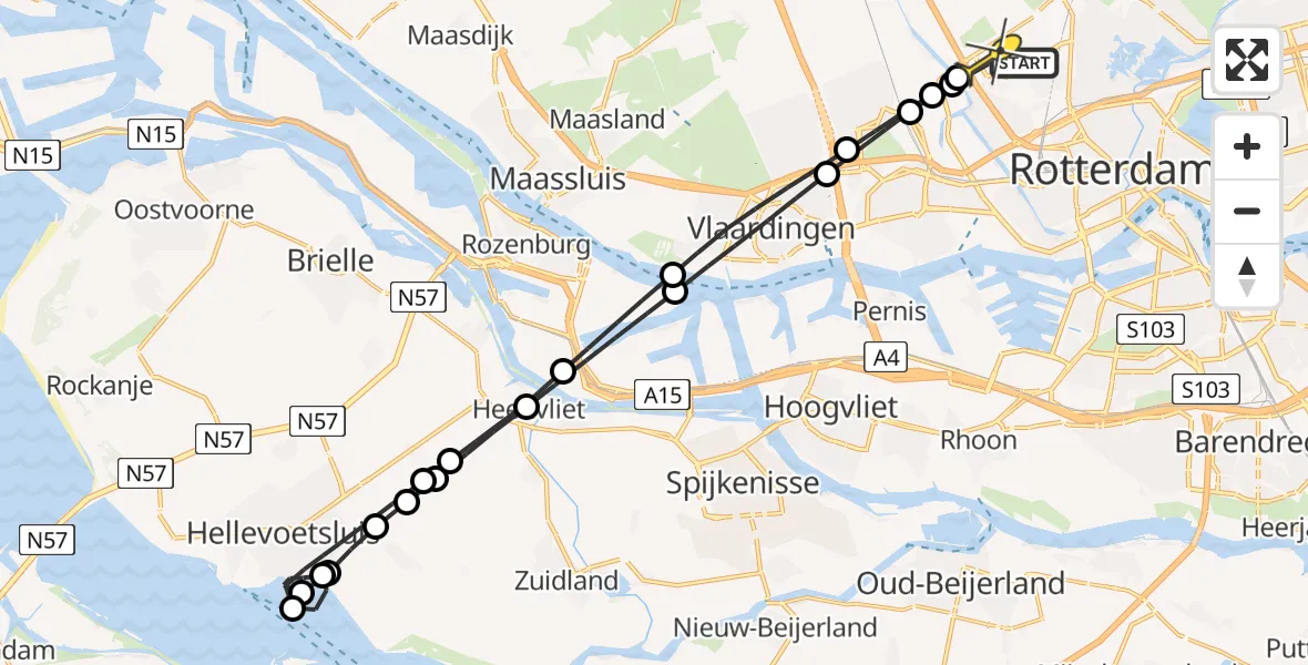 Routekaart van de vlucht: Lifeliner 2 naar Rotterdam The Hague Airport, Otterdijk