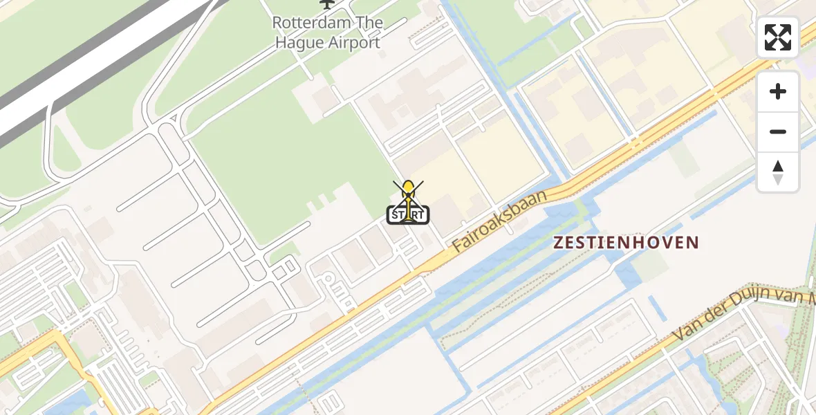 Routekaart van de vlucht: Lifeliner 2 naar Rotterdam The Hague Airport, Brandenburgbaan