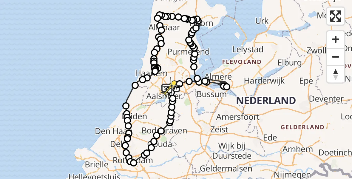 Routekaart van de vlucht: Politieheli naar Schiphol, Nieuwe Meerlaan