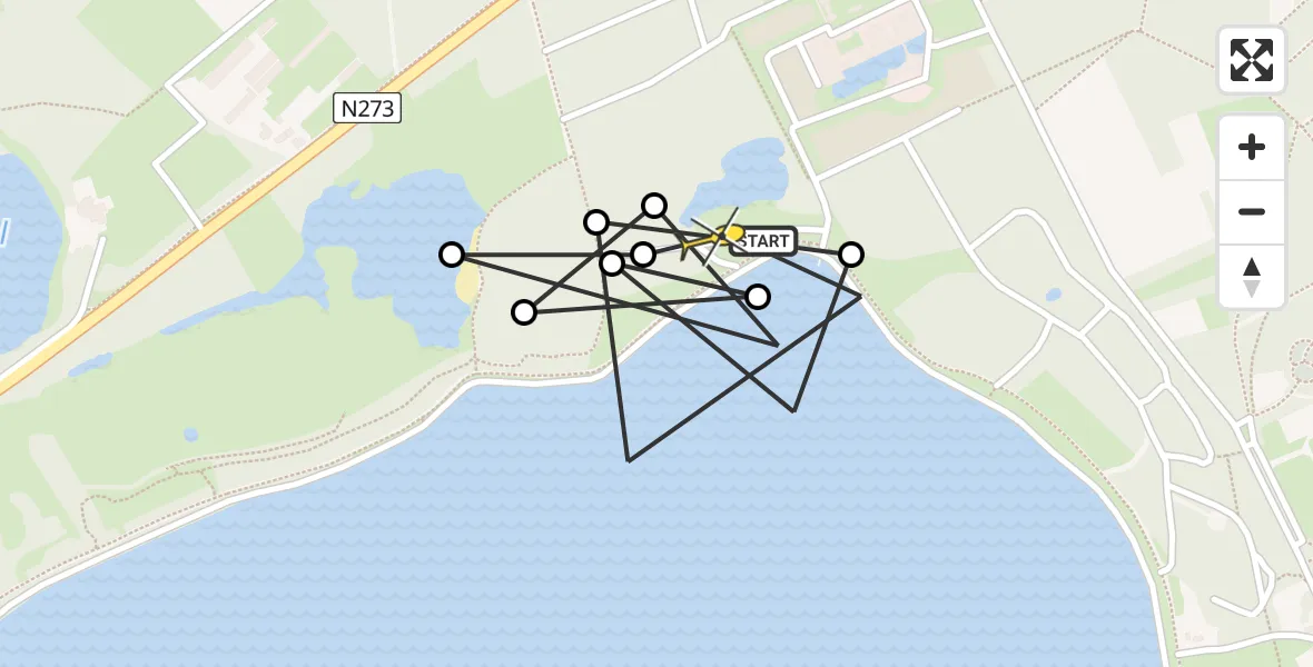 Routekaart van de vlucht: Politieheli naar Beegden, Tuspeelpad
