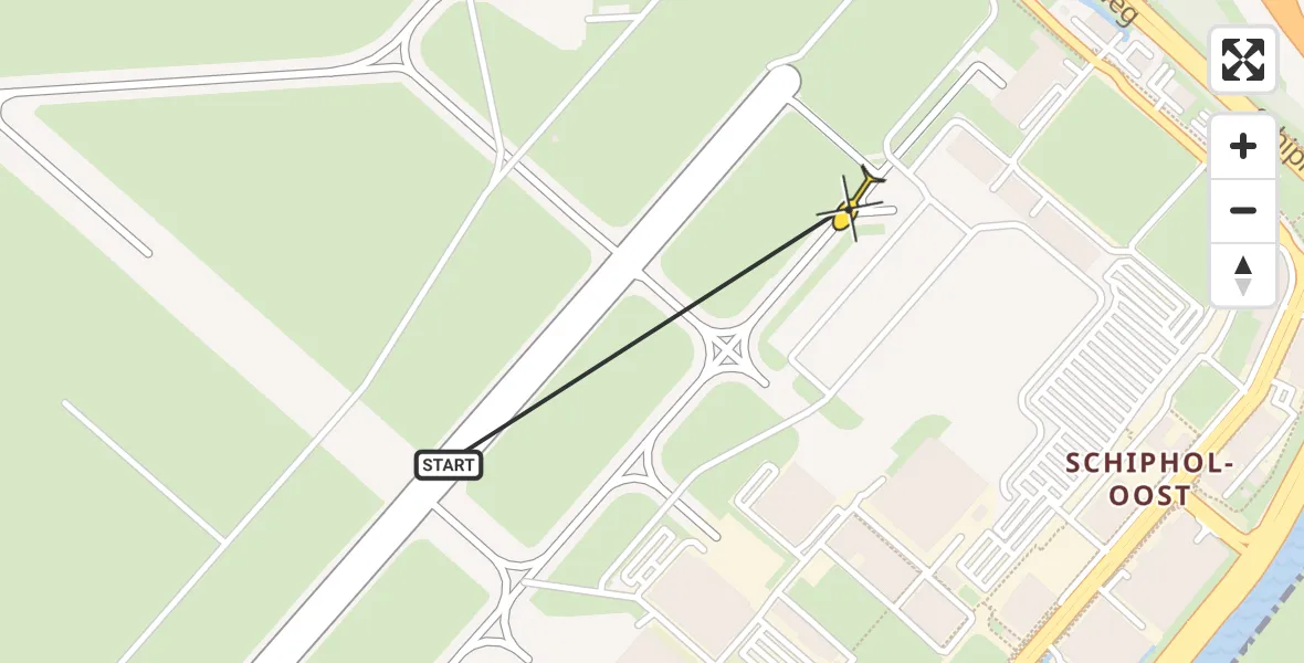 Vluchtroute Politiehelikopter van Schiphol naar Schiphol