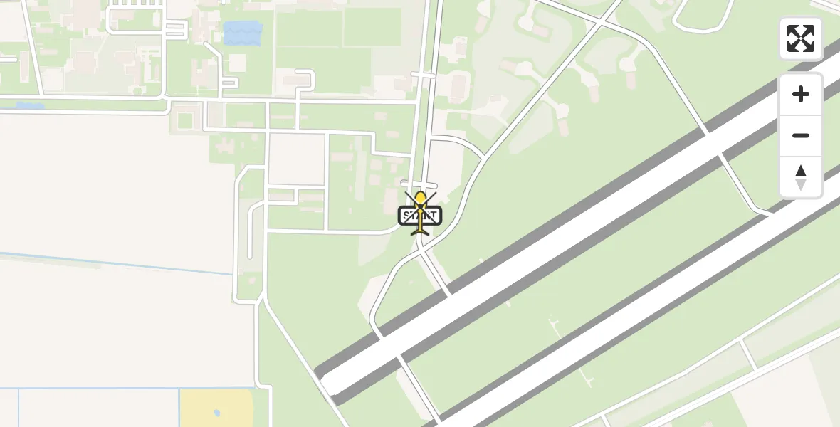 Vluchtroute Politiehelikopter van Vliegbasis Volkel naar Vliegbasis Volkel