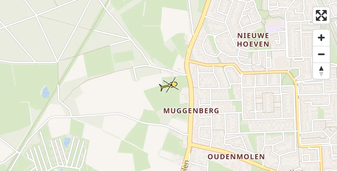 Routekaart van de vlucht: Politiehelikopter naar Heeze