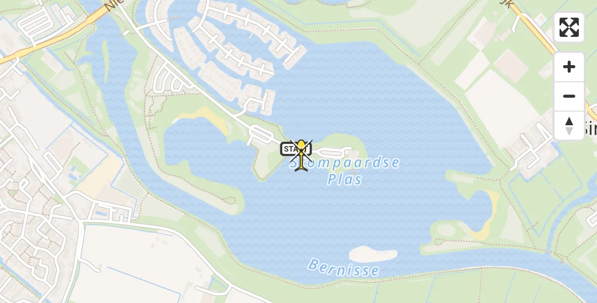 Routekaart van de vlucht: Lifeliner 2 naar Simonshaven, Wevelsweg