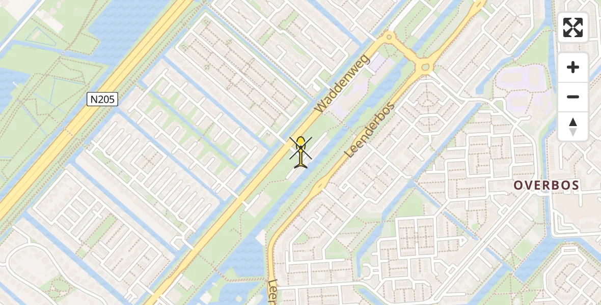 Routekaart van de vlucht: Lifeliner 1 naar Hoofddorp