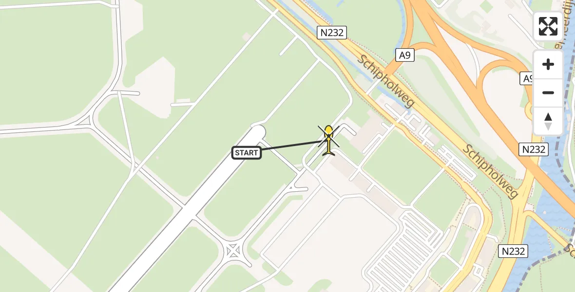Vluchtroute Politiehelikopter van Schiphol naar Schiphol