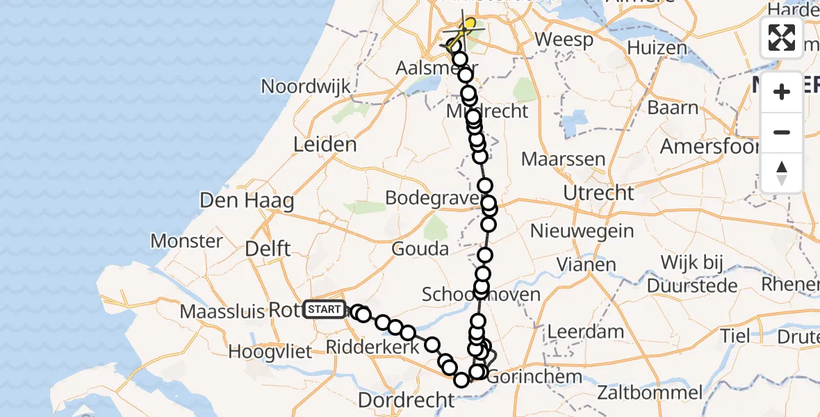 Routekaart van de vlucht: Politieheli naar Schiphol, Gerdesiaweg