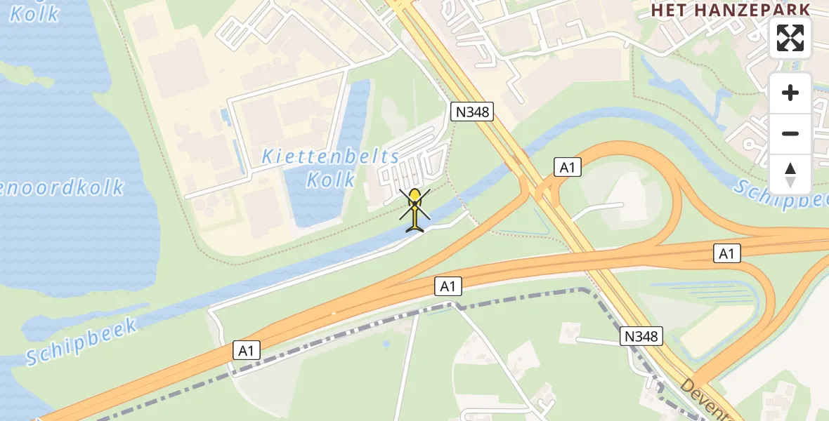 Routekaart van de vlucht: Lifeliner 3 naar Deventer