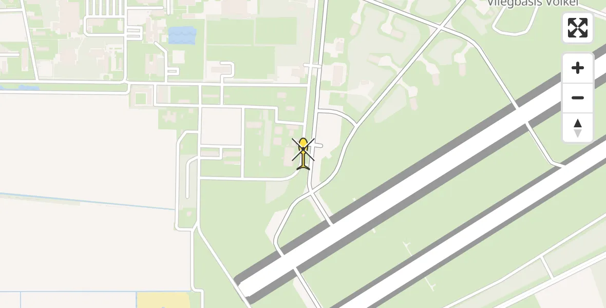 Vluchtroute Politiehelikopter van Vliegbasis Volkel naar Vliegbasis Volkel