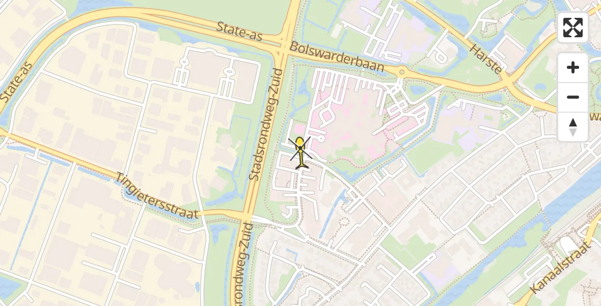 Routekaart van de vlucht: Ambulanceheli naar Sneek