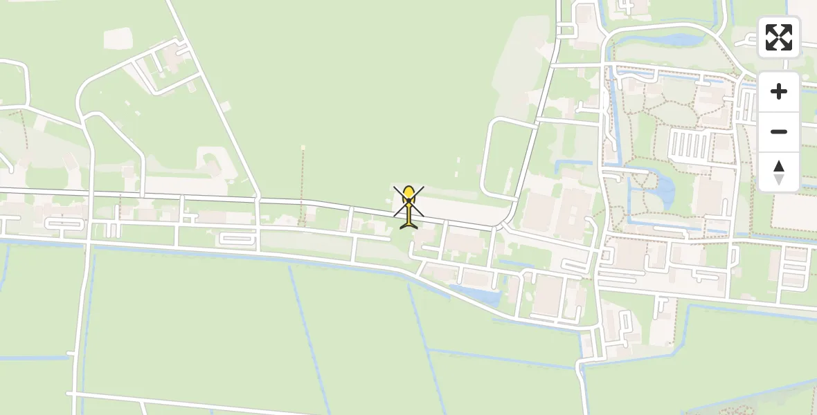 Vluchtroute Ambulancehelikopter van Vliegbasis Leeuwarden naar Vliegbasis Leeuwarden