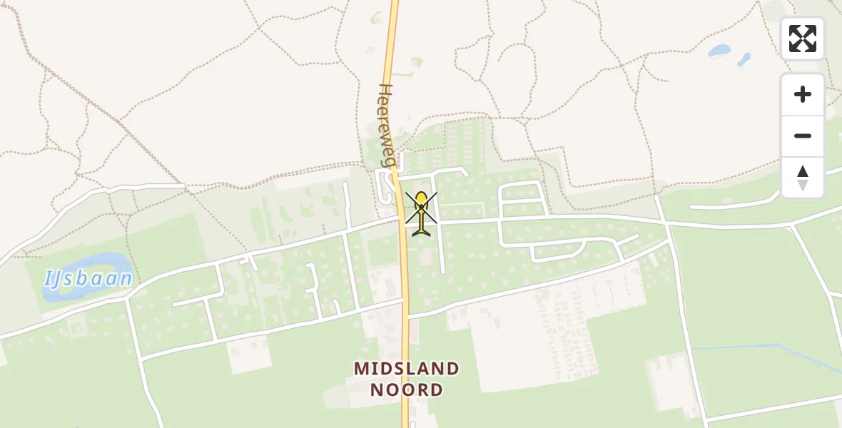 Routekaart van de vlucht: Ambulanceheli naar Midsland