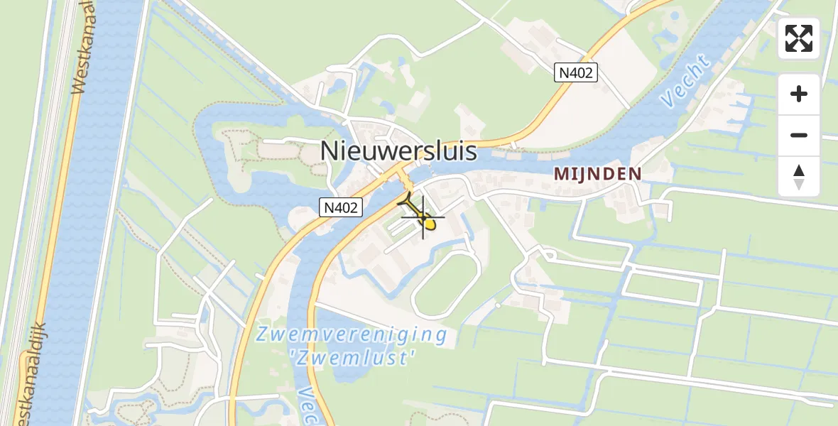 Routekaart van de vlucht: Lifeliner 1 naar Nieuwersluis