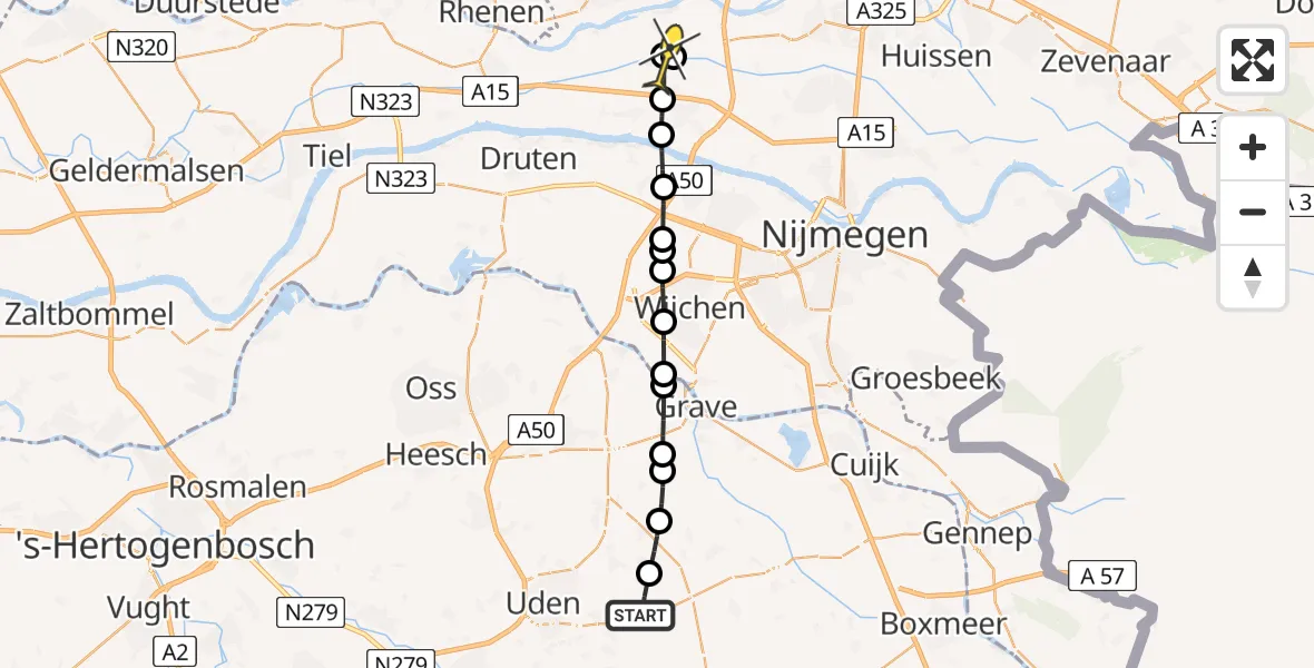 Routekaart van de vlucht: Lifeliner 3 naar Zetten, Houtvennen