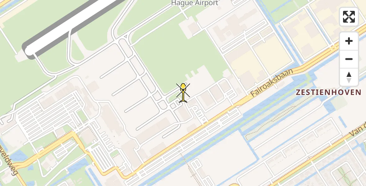 Routekaart van de vlucht: Ambulanceheli naar Rotterdam The Hague Airport