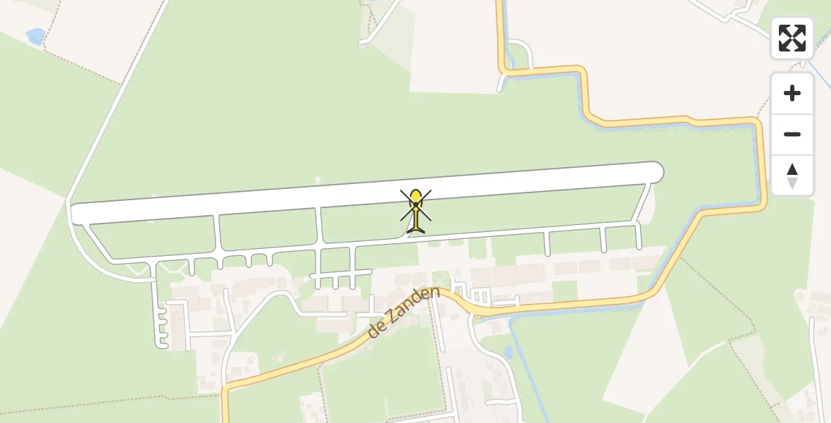 Routekaart van de vlucht: Politieheli naar Vliegveld Teuge