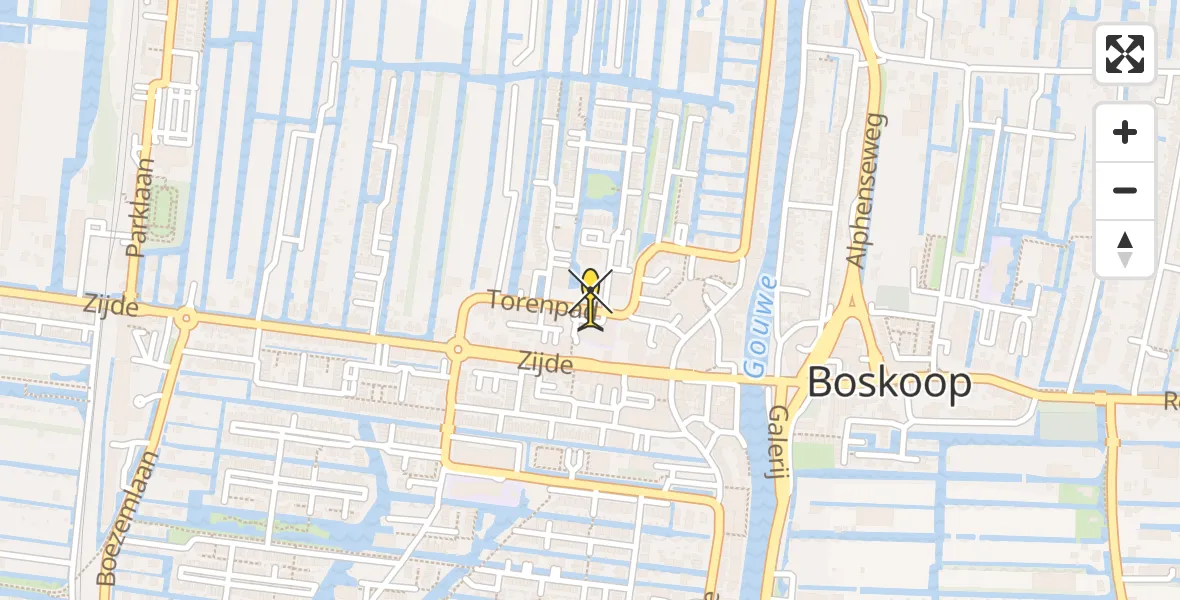 Routekaart van de vlucht: Lifeliner 1 naar Boskoop