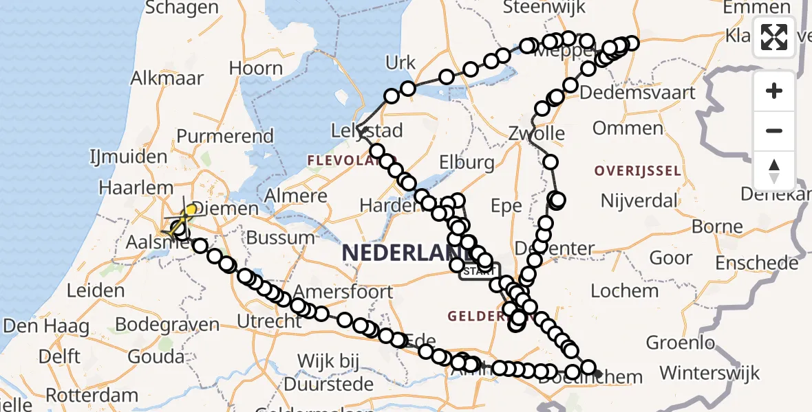 Routekaart van de vlucht: Politiehelikopter naar Schiphol, Pomphulweg