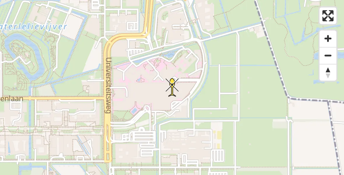 Routekaart van de vlucht: Lifeliner 3 naar Universitair Medisch Centrum Utrecht