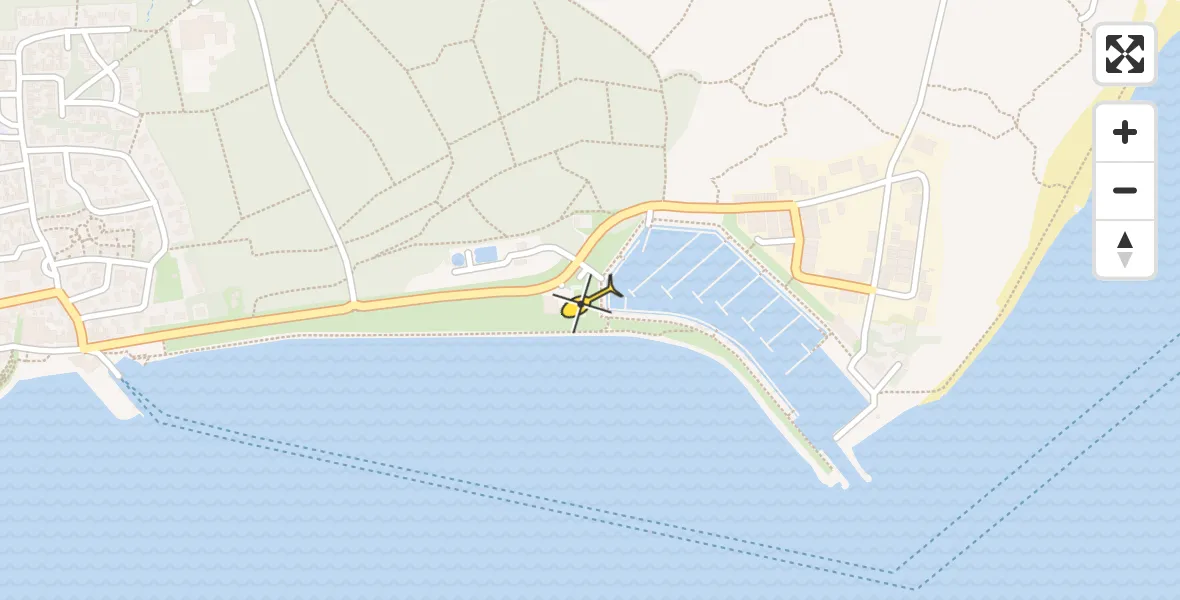 Routekaart van de vlucht: Ambulancehelikopter naar Vlieland Heliport