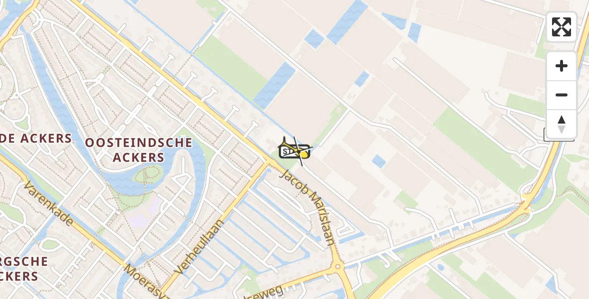 Routekaart van de vlucht: Lifeliner 2 naar Bergschenhoek, Oosteindsepad