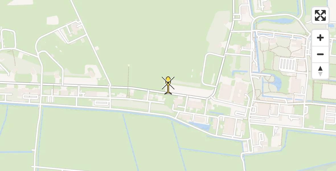 Vluchtroute Ambulancehelikopter van Vliegbasis Leeuwarden naar Vliegbasis Leeuwarden