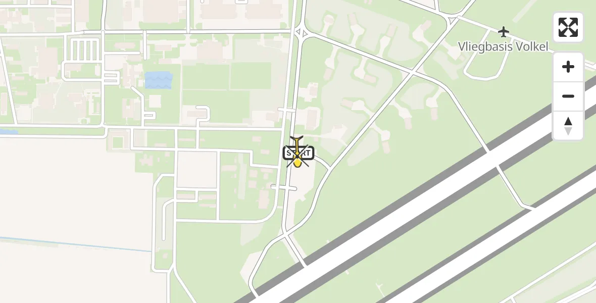 Routekaart van de vlucht: Lifeliner 3 naar Vliegbasis Volkel, Zeelandsedijk