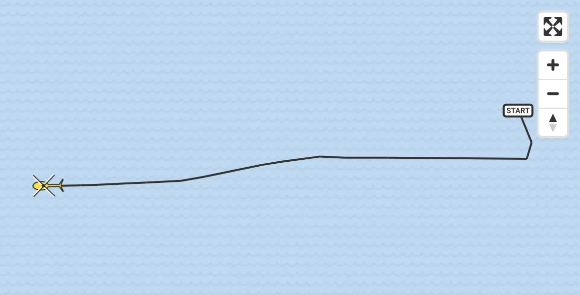 Routekaart van de vlucht: Kustwachthelikopter naar 