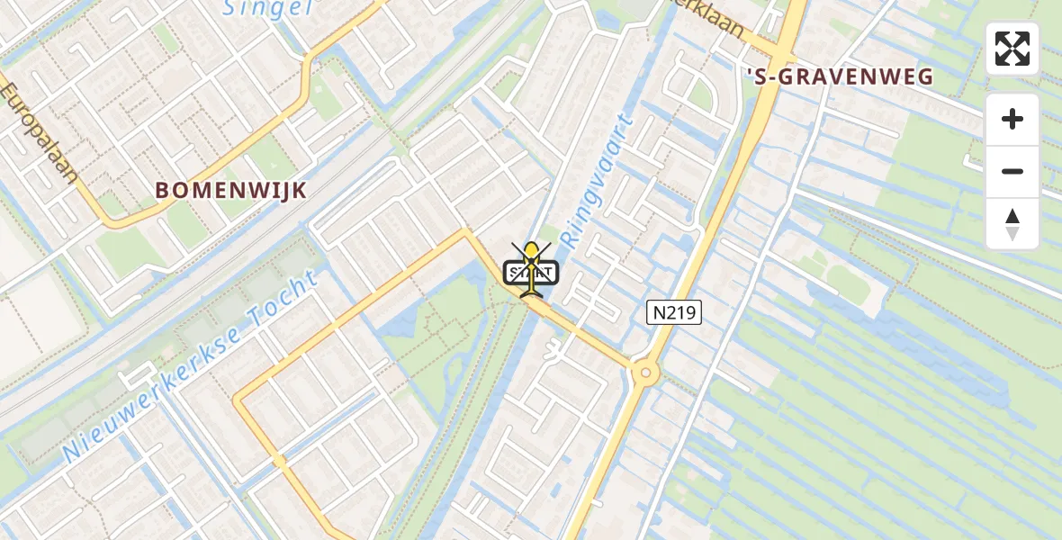 Routekaart van de vlucht: Lifeliner 2 naar Nieuwerkerk aan den IJssel, Prinses Beatrixstraat