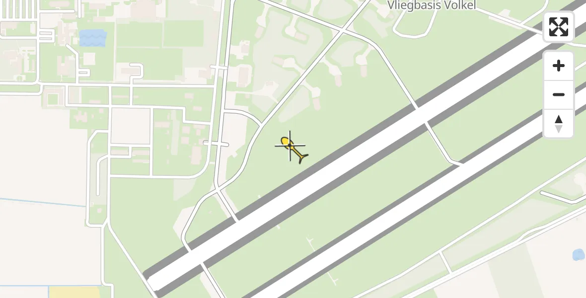 Routekaart van de vlucht: Politieheli naar Vliegbasis Volkel