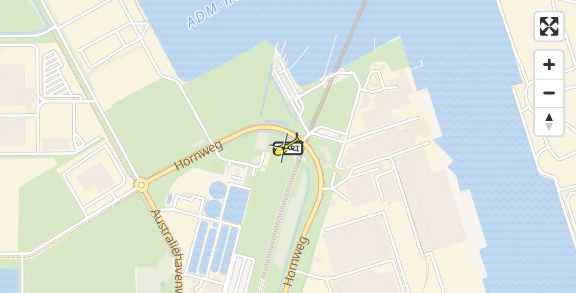 Routekaart van de vlucht: Lifeliner 1 naar Amsterdam Heliport, Hornweg