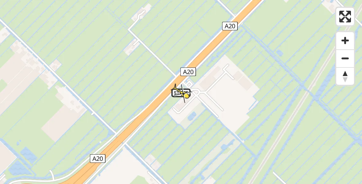 Routekaart van de vlucht: Lifeliner 2 naar Nieuwerkerk aan den IJssel, Parallelweg-Zuid