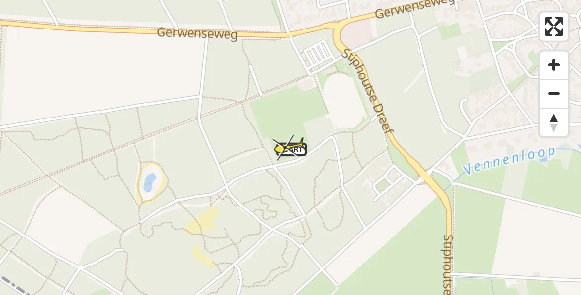 Routekaart van de vlucht: Politieheli naar Helmond, Molenven