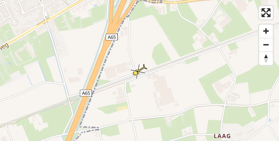 Routekaart van de vlucht: Lifeliner 3 naar Heukelom