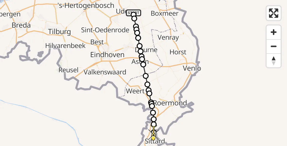 Routekaart van de vlucht: Lifeliner 3 naar Nieuwstadt, Vogelstraat